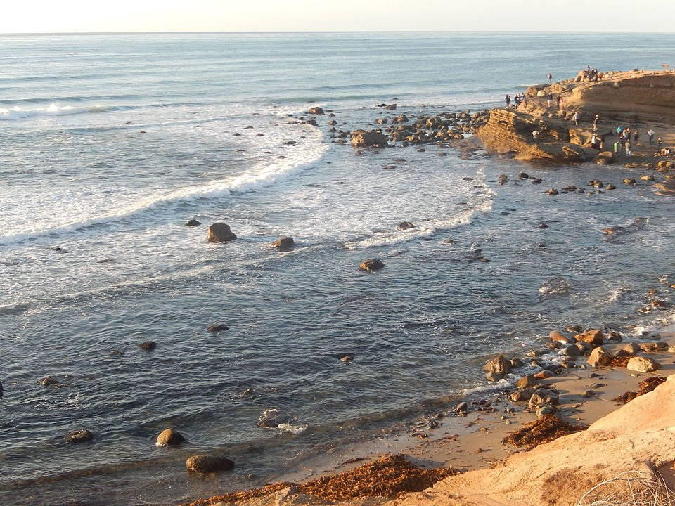 Tide pools and rocky ledges at Cabrillo National Monument on Point Loma